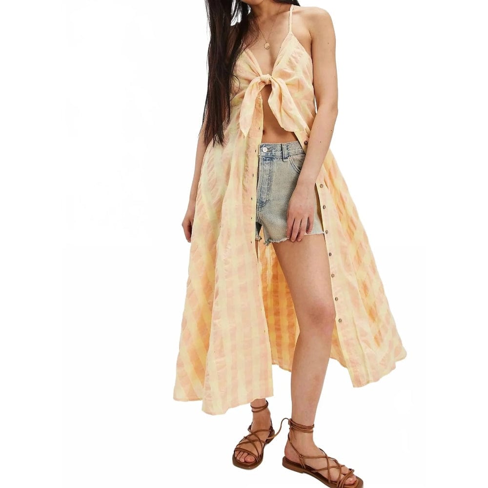 Free People Via Midi Dress In Creamsicle Combo Eve