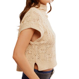Free People Vickie Mock Neck Sweater In Macadamia