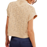 Free People Vickie Mock Neck Sweater In Macadamia