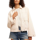 Free People We The Free Blair Vegan Suede Jacket In Sea salt