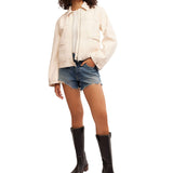Free People We The Free Blair Vegan Suede Jacket In Sea salt