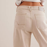 Free People We The Free Deep Trance Dropped Boyfriend Jeans In Casual Khaki