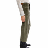Free People We The Free Deep Trance Dropped Corduroy Jeans in Keepsake Clover Green