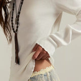 Free People: We The Free Easy Does It Long Sleeve Tee In White