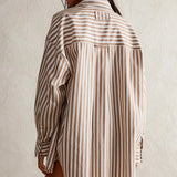 Free People We The Free Freddie Striped Shirt In Neutral Combo