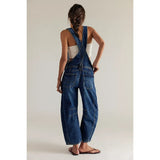 Free People We The Free Good Luck Barrel Overalls In Deep End