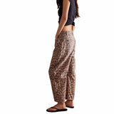 Free People We The Free Good Luck Leopard Printed Barrel Jeans