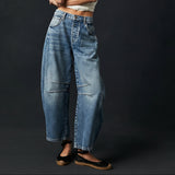 Free People: We The Free Good Luck Mid-Rise Barrel Jeans In Ultra Light Beam