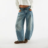 Free People: We The Free Good Luck Mid-Rise Barrel Jeans In Ultra Light Beam