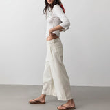 Free People We The Free Lay Down Chino Trousers In Ivory