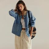 Free People We The Free Lemon Denim Jacket in Blue