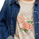 Free People We The Free Love Rose Tee In Ivory Combo