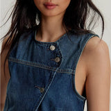 Free People We The Free Maris Denim Vest In Wall Flower