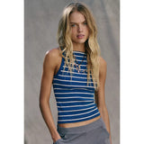 Free People We The Free Mia Striped Tank In Navy Stripe
