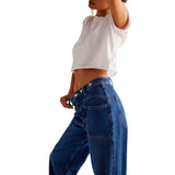 Free People We The Free Palmer Cuffed Jeans In Tunnel Vision Blue