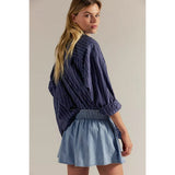 Free People We The Free Paradise Found Denim Skort In Sky Blue