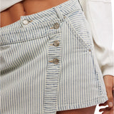 Free People We The Free Wynne Railroad Skirt In Indigo