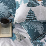 Furn. Arcticus Blue Double Duvet Cover and Pillowcase Set