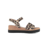 Gabor Shout Ladies Wedge Heel Sandals in Leopard Print Suede
