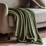 Gallery Direct Super Soft Flannel Fleece Throw In Olive