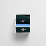 GANT 2-Pack Shield Rugger Stripe Socks Gift Box in Clear Sky