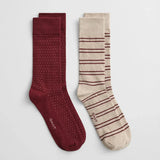 Gant 2-Pack Striped & Mini Dotted Socks Gift Box Plumped Red