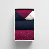 GANT 3-Pack Argyle Socks Gift Box in Rich Wine