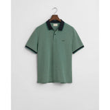 GANT 4-Color Oxford Piqué Polo Shirt In Deep Green