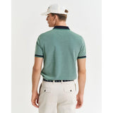 GANT 4-Color Oxford Piqué Polo Shirt In Deep Green