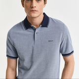 GANT 4-Color Oxford Piqué Polo Shirt in Dusty Navy