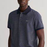 GANT 4-Color Oxford Piqué Polo Shirt in Persian Blue