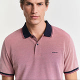 GANT 4-Color Oxford Piqué Polo Shirt in Watermelon Red