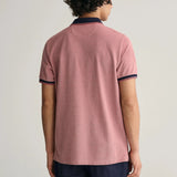 Gant 4-Colour Oxford Piqué Polo Shirt in Sunset Pink