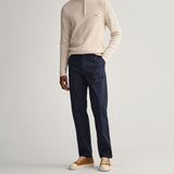 GANT Allister Twill Chinos Trousers - Marine Navy