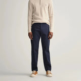 GANT Allister Twill Chinos Trousers - Marine Navy