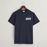GANT Arch Script Graphic T-Shirt in Evening Blue