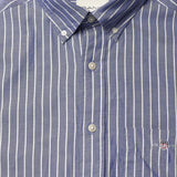 GANT Brushed Twill Stripe Shirt In College Blue