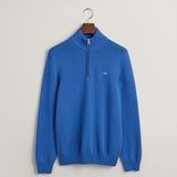 Gant Casual Cotton Half-Zip Sweater in Rich Blue