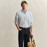 GANT Checked Classic Poplin Regular Shirt In Herb Green