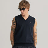 GANT Classic Cotton Sweater Vest Evening Blue