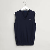 GANT Classic Cotton Sweater Vest Evening Blue