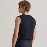GANT Classic Cotton Sweater Vest Evening Blue