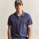 GANT Classic Regular Polo Shirt In Dark Jeans Blue Melan