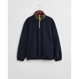 Gant Colour Block Fleece In Evening Blue