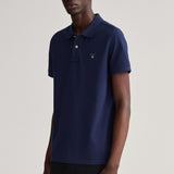 GANT Contract Collar Pique Polo Shirt Evening Blue