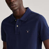 GANT Contract Collar Pique Polo Shirt Evening Blue
