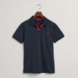 GANT Contrast Collar Pique Ss Rugger 433 Evening Blue