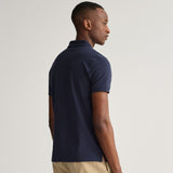 GANT Contrast Collar Pique Ss Rugger 433 Evening Blue