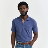 GANT Contrast Piqué Polo Shirt in Dusty Navy