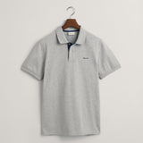 GANT Contrast Piqué Polo Shirt in Grey Melange